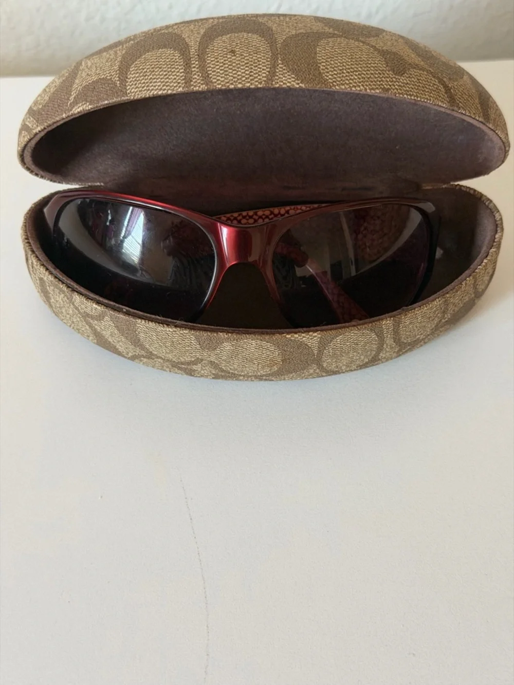 Coach Tracy S463 Women's Sunglasses in Burgundy Frame with original case
